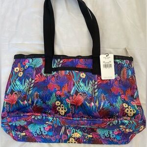 NWT Lesportsac east-west tote shoulder bag “Night Garden” print